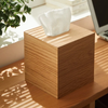 Wooden Tissue Box - Square Unfinished Wood Box - Handkerchief Box - Unpainted Decoupage Box - Home Decor - Plain Natural - Montessori Baby