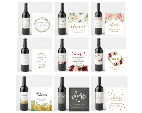 20 Pcs Personalized Wedding Wine Bottle Labels, Custom Wine Bottle Labels for Wedding Parties Reception Engagement, Wedding Favor Decoration
