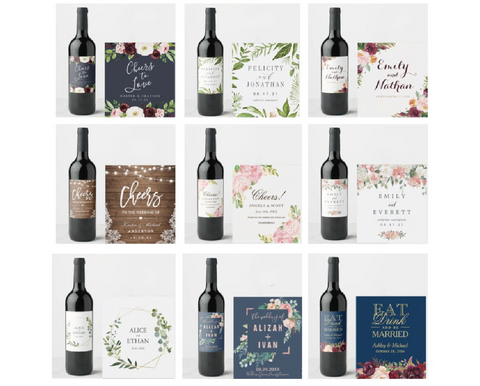 20 Pcs Custom Wine Bottle Labels for Wedding Reception Parties Engagement, Personalized Wedding Wine Bottle Labels, Wedding Favor Decoration