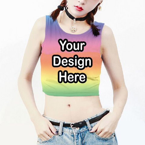 Custom Crop Top - Womens Personalized Crop Top Shirt - Design Your Own Personalized Shirt