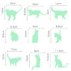 9 Glow In The Dark Cat Stickers