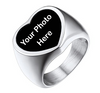 Custom Engraved Photo Ring - Personalized Ring - Heart Signet Ring Name Ring for Men Women - Design Your Own Ring