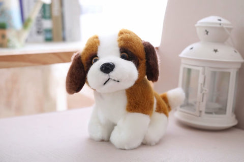 LightningStore Adorable Cute Small Saint Bernard Puppy Dog Doll Realistic Looking Stuffed Animal Plush Toys Plushie Children's Gifts Animals