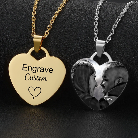 Custom Photo Necklace - Personalized Heart Photo Necklace - Picture Necklace Gift for Girlfriend - Couples Necklace - Picture Pendant for Women
