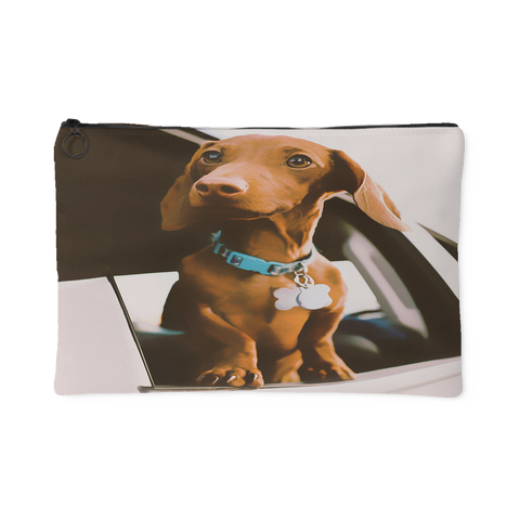 Custom Personalized Dachshund Photo Pouch - Turn Your Photos into a Pouch Pencil Case Makeup Bag