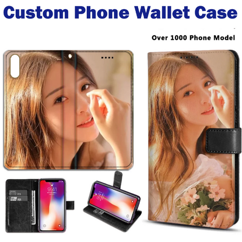 Custom Personalizable Photo Phone Case - Custom Photo Wallet Phone Case - IPhone Samsung Galaxy LG Pixel Huawei HTC Nokia OnePlus Motorola