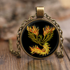 Baby Phoenix Pendant Necklace - Yellow Orange Fire Phoenix Jewelry
