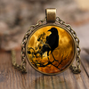Raven Crow Pendant - Steampunk Gothic Necklace - Black Bird Jewelry