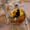 Raven Crow Pendant - Steampunk Gothic Necklace - Black Bird Jewelry