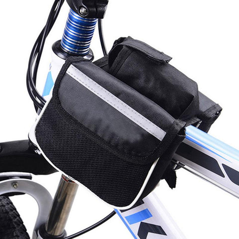 Biking - Bag - Mountain Bicycle Front Top Frame Tube Dual Bag Holder With Water Bottle Pouch