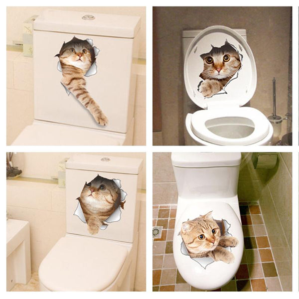 Cat Bathroom Stickers
