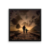 Father Son Railroad Track Framed Photo Poster Wall Art Decoration Decor For Bedroom Living Room