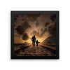 Father Son Railroad Track Framed Photo Poster Wall Art Decoration Decor For Bedroom Living Room