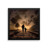 Father Son Railroad Track Framed Photo Poster Wall Art Decoration Decor For Bedroom Living Room