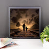 Father Son Railroad Track Framed Photo Poster Wall Art Decoration Decor For Bedroom Living Room
