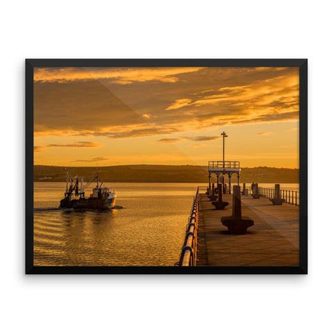 Fishing Harbor SeaSide Framed Photo Poster Wall Art Decoration Decor For Bedroom Living Room