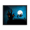 Flying Witch Framed Wall Art Decoration Decor For Bedroom Living Room