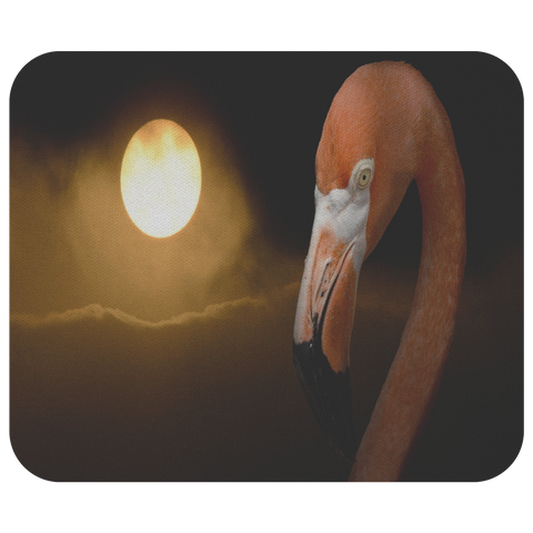 Flamingo Mouse Pad Decor / Full Moon Mouse Mat / Personalized Home Office Decor / Desk Accessories / Mousepads Computer Accessory