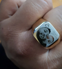Custom Engraved Photo Ring - Personalized Mens Signet Ring Women Name Ring Engraving From Photo Family Fathers Day Gift Boyfriend Husband