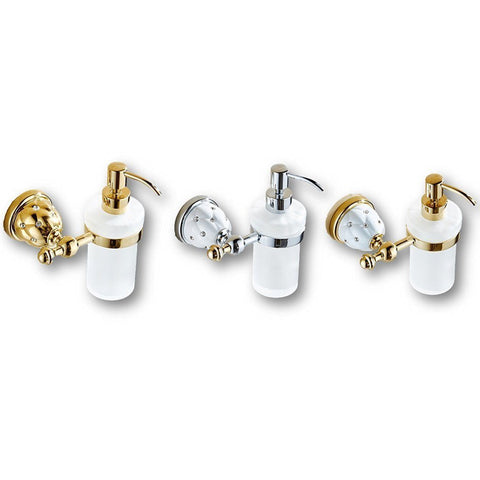 Home - LightningStore Gold Silver Luxury Liquid Hand Soap Dispenser For Bathroom - Mounted Liquid Soap Dispenser - Ideal For Using At Home Office Or Hotel