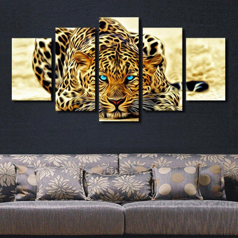 Home - LightningStore Leopard Picture Wall Decor Decoration - Combine 5 Pieces To Complete The Picture - An Excellent Addition To Any Home