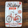 Home - LightningStore Vintage Metal Riding Is Fun Bicycle Sign Board - Excellent For Decorating Your Home Cafe Or Shop - Home Decor Suppliers