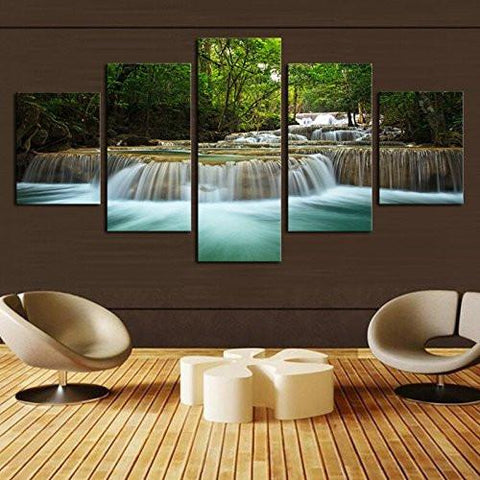 Home - LightningStore Waterfall Picture Wall Decor Decoration - Combine 5 Pieces To Complete The Picture - An Excellent Addition To Any Home