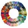 Full Set of Embroidery Thread Skeins - 50 Pieces - Various Colours - Pen Needle Hoop Set Kit Thread Punch Stitching Knitting Accessories