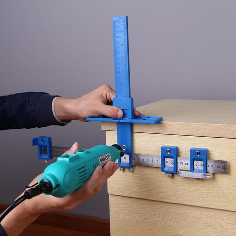 Drilling Ruler - Woodworking Measure Tool - For Carpenters and Handyman - Wood Guide - Center Guide Locator