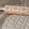 Rolling Pin - Embossing Rolling Pin - Engraved Rolling Pin - Heart Shaped
