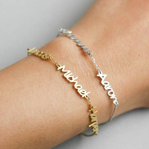 Custom 3 Name Bracelet, Personalized Name Bracelet, Customize Your Bracelet, Custom Any Name, Bracelet, Name Gift Jewelry - Gold Silver Rose