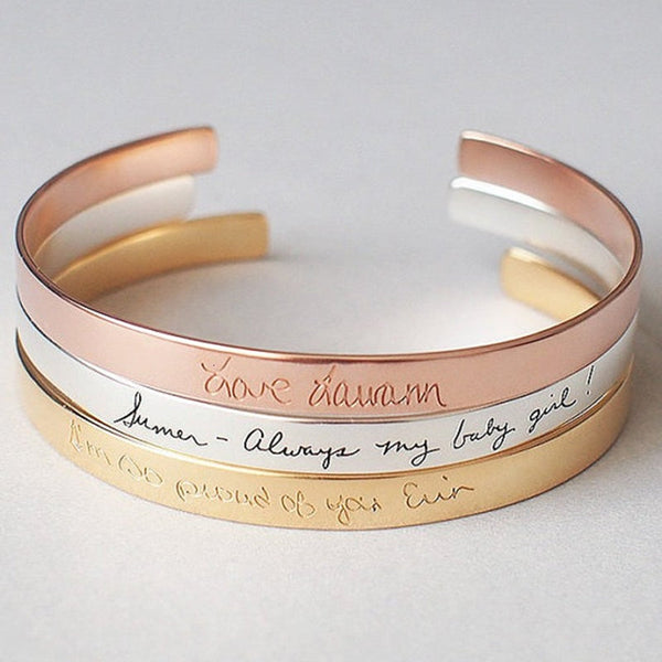 Custom Bangle Cuff Bracelet, Personalized Cuff Bracelet, Customize Engraving Your Bangle, Name Gift Jewelry Girlfriend Wife Gold Silver Rose