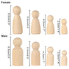 50 pcs Natural Unfinished Blank Wooden Peg Doll Bodies -Solid Wood People Shapes - Waldorf DIY Wood Craft-Paint Your Own Wooden Peg People
