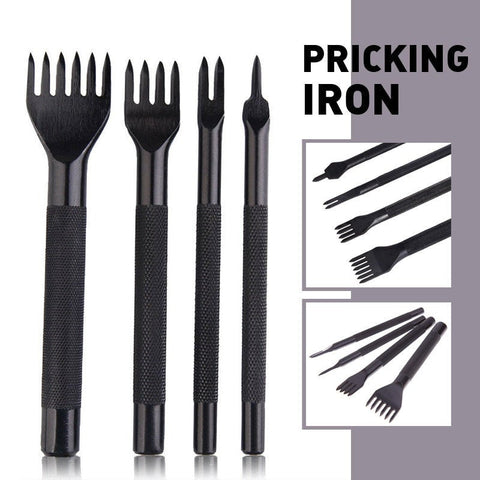 Pricking Irons Stitching Leather Craft Irons | Lacing Punch Chisel Set | 6/5/4/3 mm Stitching Length | 1 2 4 6 prong Leathercraft Punching