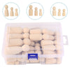 50 pcs Natural Unfinished Blank Wooden Peg Doll Bodies -Solid Wood People Shapes - Waldorf DIY Wood Craft-Paint Your Own Wooden Peg People