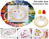 Full Set of Embroidery Thread Skeins - 50 Pieces - Various Colours - Pen Needle Hoop Set Kit Thread Punch Stitching Knitting Accessories