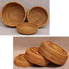 3 Pieces Handwoven Round Rattan Fruit Bowl | Rattan Storage Bowl | Wedding Gift | Breakfast Table Wicker Bowl | Serving Bowl | Dining Table