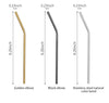 Set of 4 Stainless Steel Metal Straws Reusable Drinking Straw 8.4 Inch For Tumblers Cold Beverage - Gold Silver Rainbow Color Bent Straight