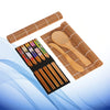 Bamboo Sushi Making Roll Kit - Japanese Style Wooden Spoon Chopsticks Knife Blade Utensils Rolling Mat - Cooking Tools Kitchen DIY Natural