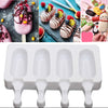 Ice Cream Mold - Silicone Frozen Ice Cream Juice Maker Mold - 4 Cell - Ice Cream Making Supplies - Dessert Cooking Supplies