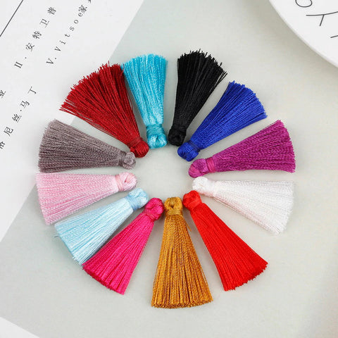 10 Silk Tassels 1.37" - DIY Craft Supplies Necklace Bracelet Earring & Jewelry Making - Tassels for Jewelry Pendant - Home Decor Fringe