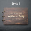 Wedding Guest Book - Customized Wooden Personalized Bride and Groom Handmade Engraved Wood Newly Wed Photo Album Scrapbook Signature Signing