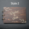 Wedding Guest Book - Customized Wooden Personalized Bride and Groom Handmade Engraved Wood Newly Wed Photo Album Scrapbook Signature Signing