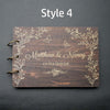 Wedding Guest Book - Customized Wooden Personalized Bride and Groom Handmade Engraved Wood Newly Wed Photo Album Scrapbook Signature Signing