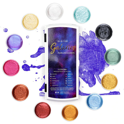 Glitter Watercolor Paint Set With Brush - Painting Supplies Kit - Portable Travel Paint Pallete - Craft Supplies - Painter Gift Tools