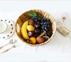 Handwoven Round Straw Fruit Bowl | Rattan Storage Basket | Rattan Basket | Breakfast Table Wicker Bowl | Serving Bowl | Handmade Dining