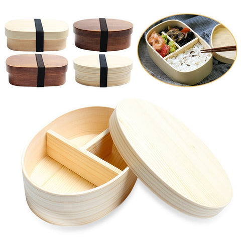 Wooden Lunch Box - Wooden Bento Box - Single Layer Bento Box - Sushi Box - Handmade Wooden Tableware - Japanese Style - Kids School
