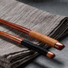 Wood Kitchen Utensil Set | Wooden Spoon Fork Chopstick Set | Cooking Utensils | Salad Tongs | Eco Friendly Portable Flatware | Storage Bag