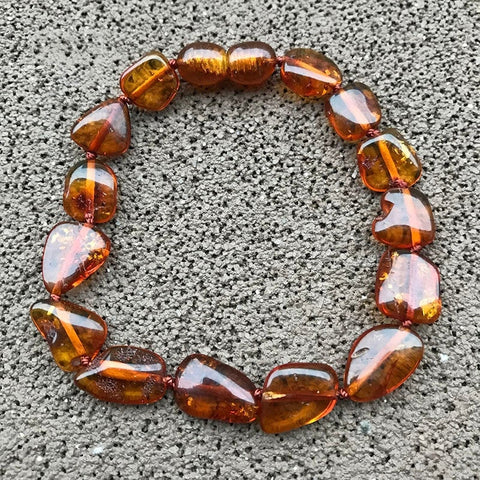 Amber bracelet – Beaded Amber Bracelet – Stretch bracelet – Unisex – Beaded bracelet – Baltic Amber Bracelet - Amber Jewelry Natural Gift