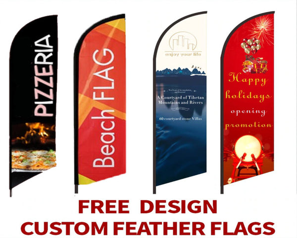 Custom Feather Flag - Personalized Feather Flag - Design Your Own  Feather Flag - Standing Store Display Flag Customized Business Logo Flag